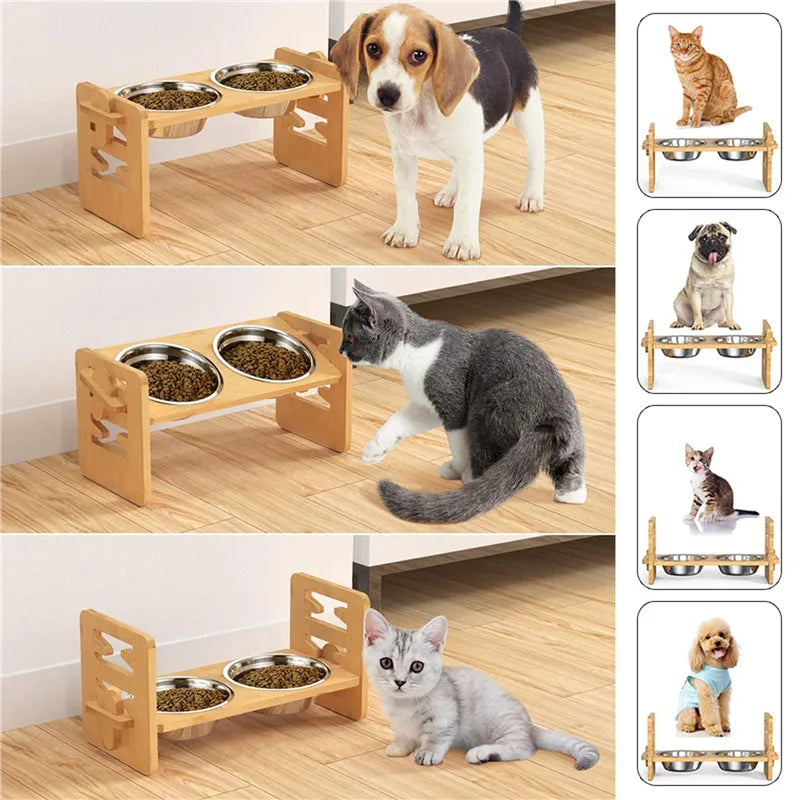 BamBoosty Adjustable Pet Dining - Amorequattrozampe