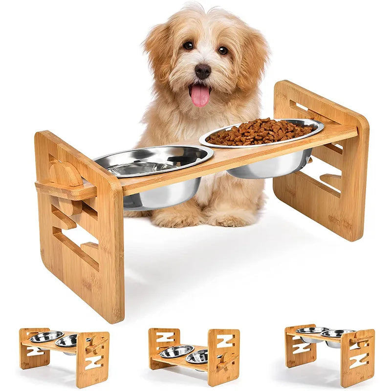 BamBoosty Adjustable Pet Dining - Amorequattrozampe