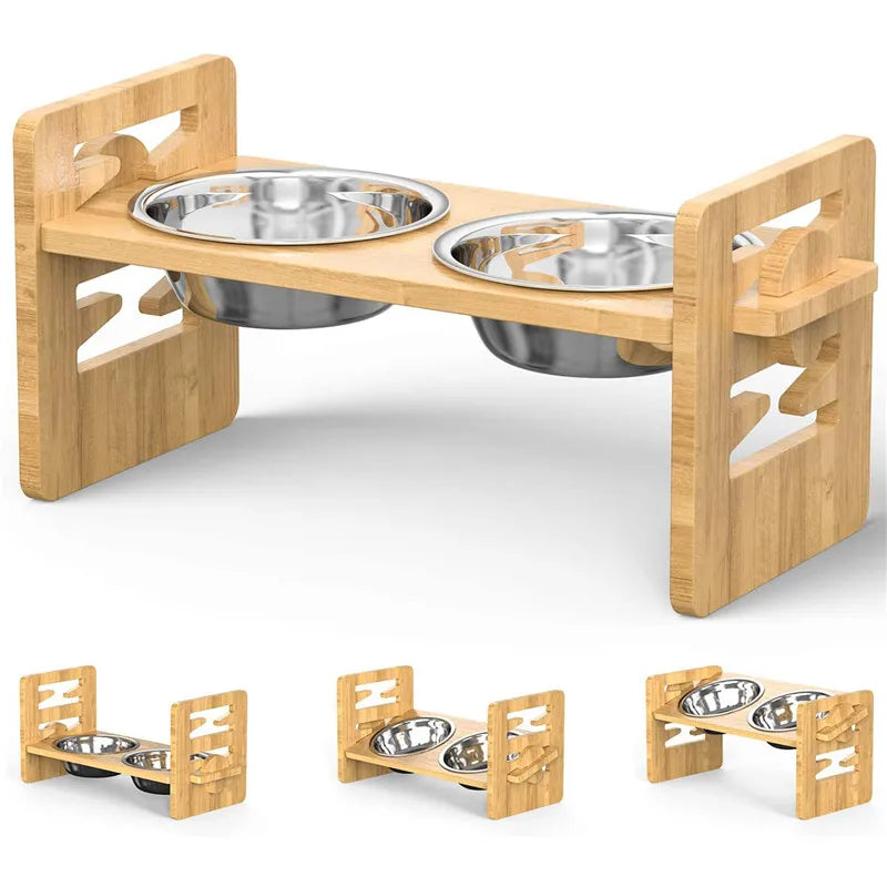 BamBoosty Adjustable Pet Dining - Amorequattrozampe